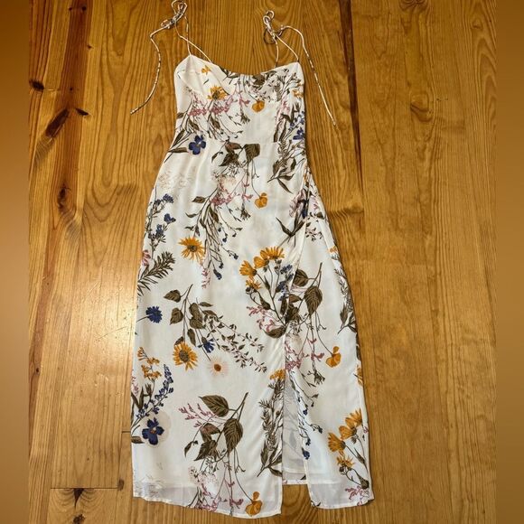 Reformation Kourtney Midi Dress in Frolic Floral Cream Women’s Size 6P - Picture 7 of 16